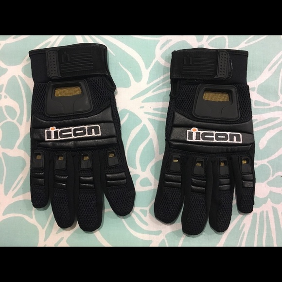 Icon Tarmac Gloves  size M Adult 9 all black - Picture 1 of 6